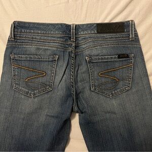 Seven7 Women's Blue Straight Leg Jeans